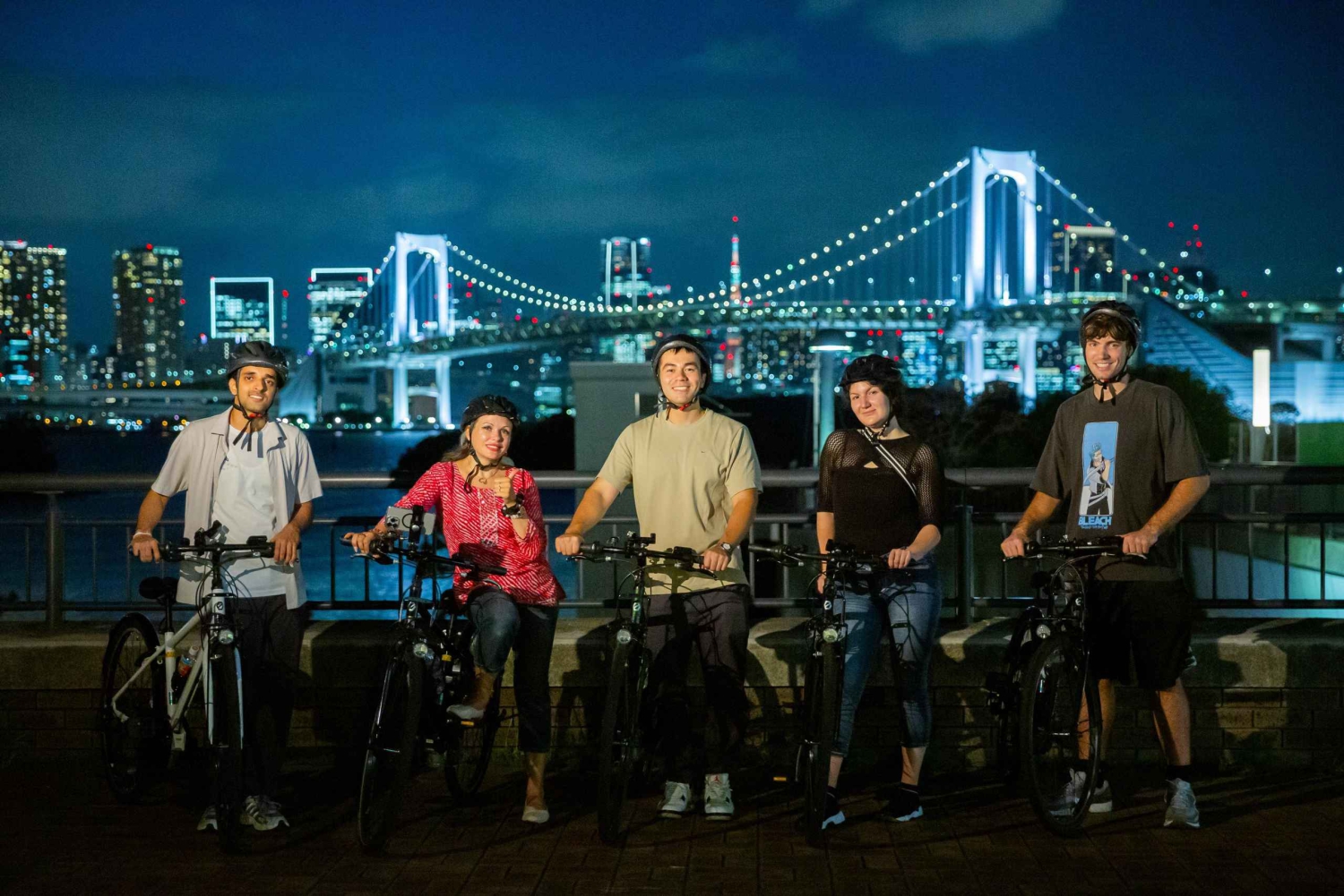 Baia di Tokyo: tour guidato di 3 ore in e-bike con vista notturna al tramonto