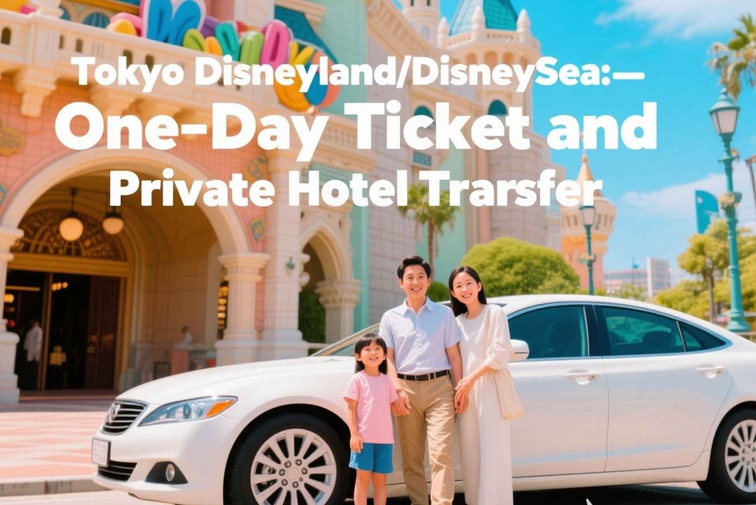 Tokyo Disneyland of DisneySea ticket en privétransfer