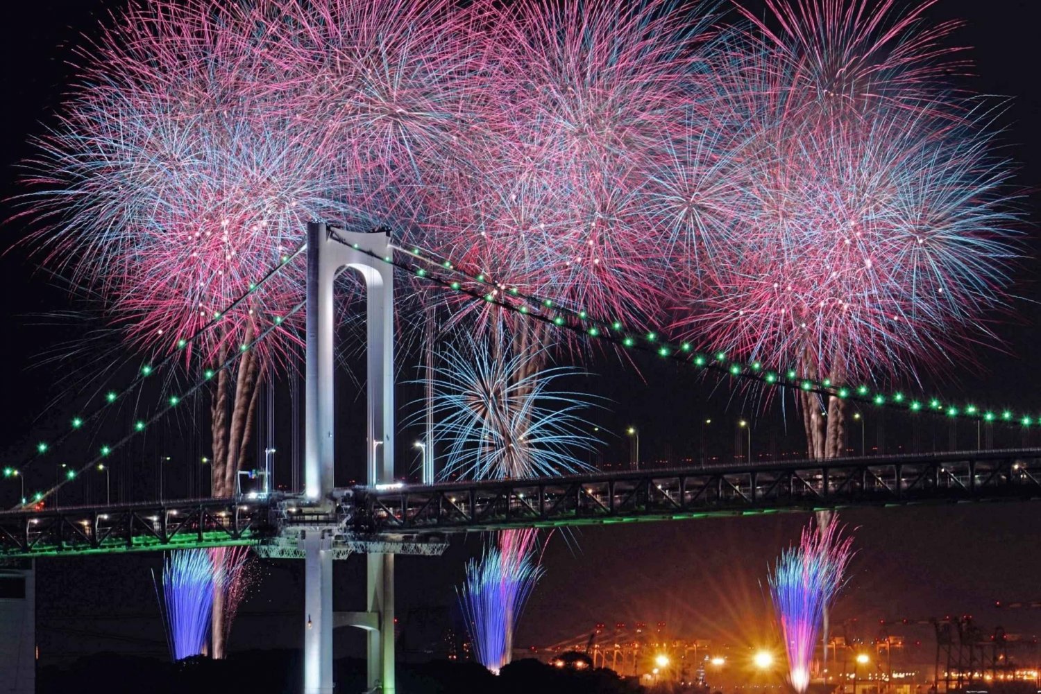 Festival des feux d'artifice de Tokyo : bus à toit ouvert et croisière traditionnelle