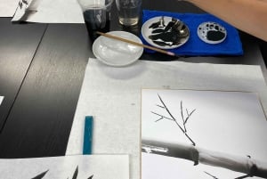 Tokyo: Japanese Ink Painting Workshop in Shibuya