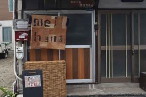 Tokyo: Sewing a short length apron with a vintage tenugui.