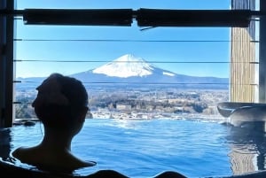Tokyo: gita di un giorno al Monte Fuji per ammirare i ciliegi in fiore e le terme di Yamanaka