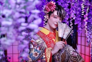Tokio: Estudio fotográfico privado de cambio de imagen en kimono de lujo