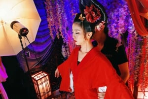 Tokio: Estudio fotográfico privado de cambio de imagen en kimono de lujo