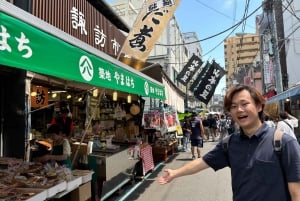 Tokyo: Tour gastronomico e tour a piedi del mercato del pesce di Tsukiji
