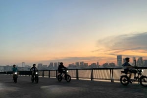 Tokyo Bay-området: Guidet tur på elcykel på 3 timer med udsigt ved solnedgang