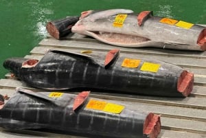 Tokyo: Toyosu tonfiskauktion + skaldjursfrukost/promenad i Tsukiji