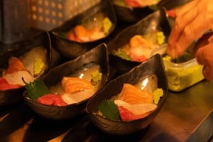 Onbeperkt sake proeven met sushi omakase-proeverij in Tokio