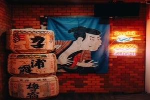 Onbeperkt sake proeven met sushi omakase-proeverij in Tokio