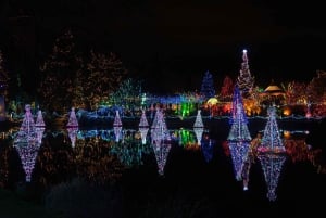 バンクーバー：市内とヴァンデューセン植物園のホリデーライトツアーをご覧ください