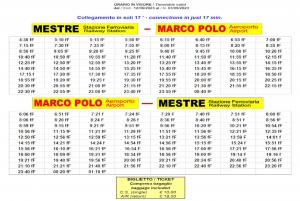 Marco Polo Airport to/from Mestre Train Station: Express Bus