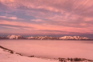 Sunset and night hike between Dolomites and Venice