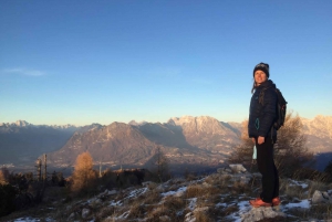 Sunset and night hike between Dolomites and Venice