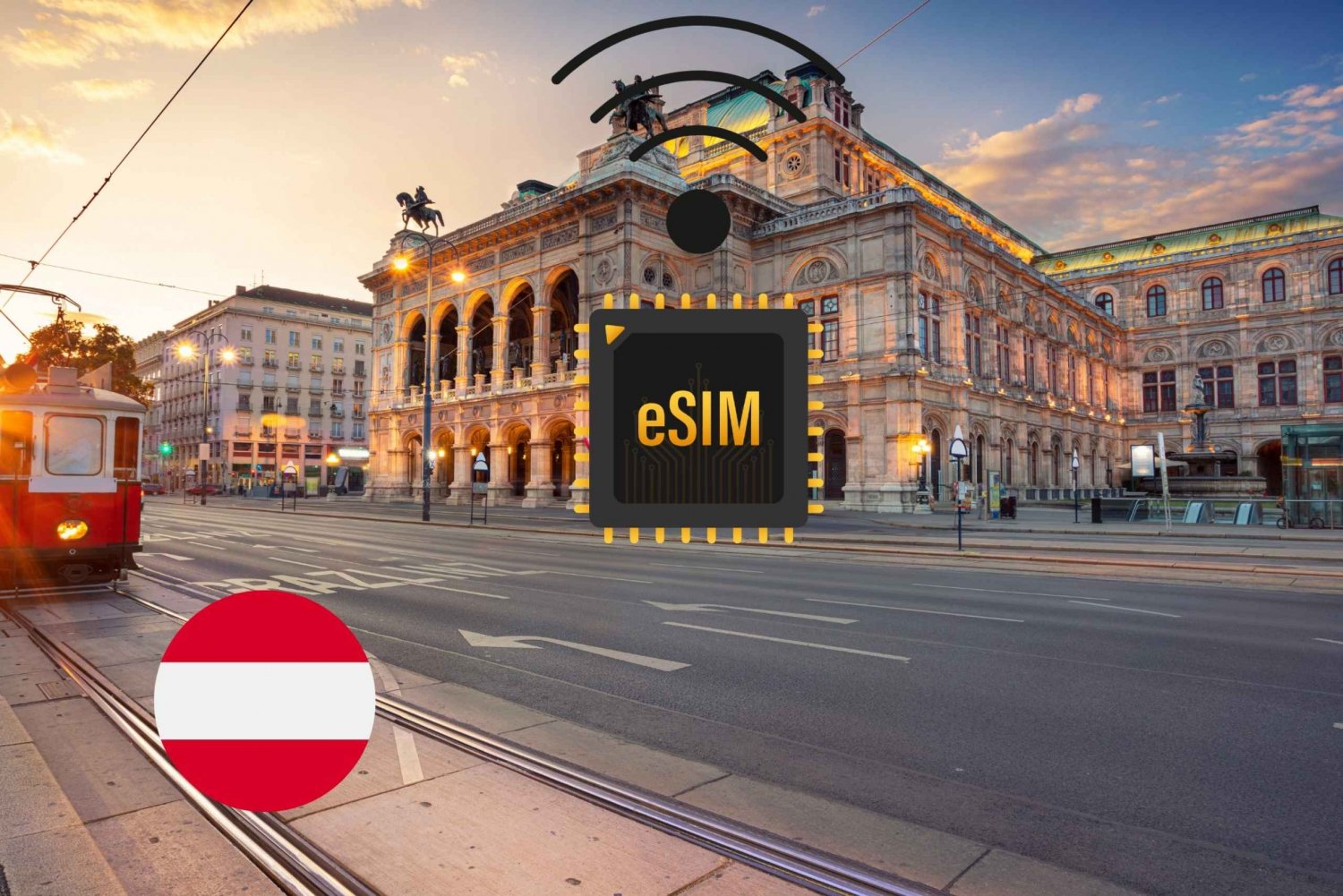 Viena: Plano de dados de Internet eSIM da Áustria de alta velocidade 4G/5G