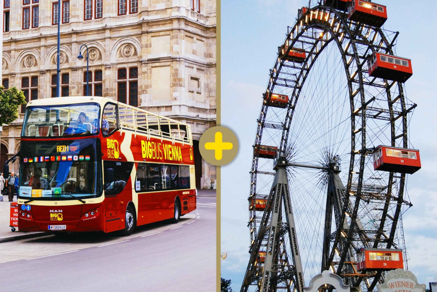 Wenen: hop-on, hop-off-tour met grote bus met reuzenrad
