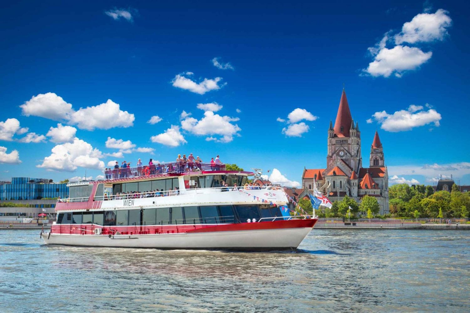 Wien: Sightseeing med båt och lunch