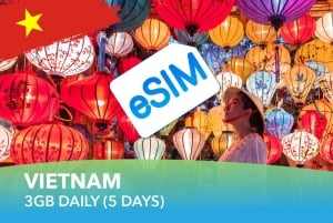 Vietnam Data eSIM: 7 Gt/päivä - 5 päivää - 15 päivää - 30 päivää