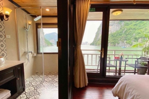 Crociera nella baia di Ha Long 3 giorni e 2 notti con cabina con balcone, grotte e isola