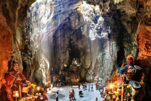 Da Nang : Visite en voiture privée du pont d'or, de la statue de Bouddha et du mont de marbre