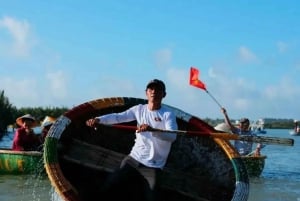 Experience Bamboo Basket Boat on Coconut village w Locals