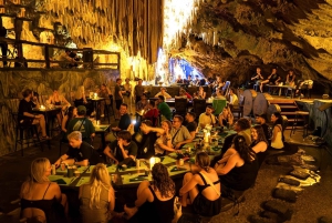 Depuis l'île de Cat Ba : dîner unique dans une grotte et spectacle de DJ