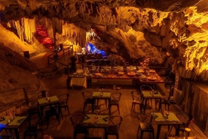 Depuis l'île de Cat Ba : dîner unique dans une grotte et spectacle de DJ