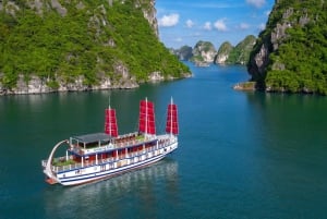 Bahía de Ha Long - Bahía de Bai Tu Long Tour en barco de lujo y traslado