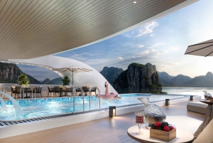 Baía de Ha Long: Cruzeiro de 6 estrelas com pernoita e caiaque à noite