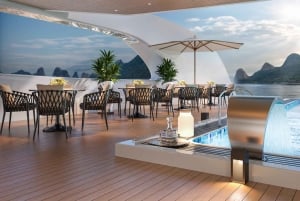 Baía de Ha Long: Cruzeiro de 6 estrelas com pernoita e caiaque à noite