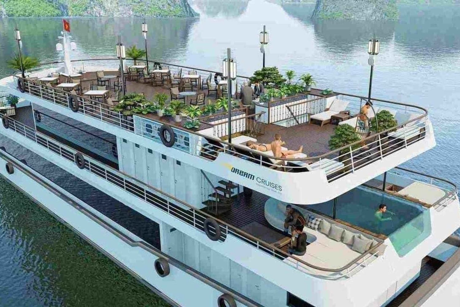 Ha Long Bay – Deluxe dagskryssning, lunch, kajakpaddling och solnedgångsfest