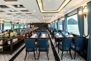 Ha Long Bay – Deluxe dagskryssning, lunch, kajakpaddling och solnedgångsfest