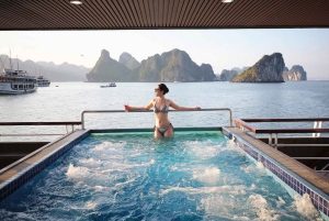 Cruzeiro na Baía de Ha Long: passeio de um dia com almoço e atividades