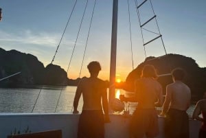 Hanoi : Croisière d'une journée dans la baie d'Halong avec baignade et kayak