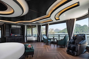 Hanoi: Cruise i Halong- og Lan Ha-bukten med limousintransport