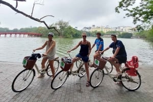Visite d'une demi-journée à vélo du vieux quartier de Hanoï et du delta du fleuve Rouge