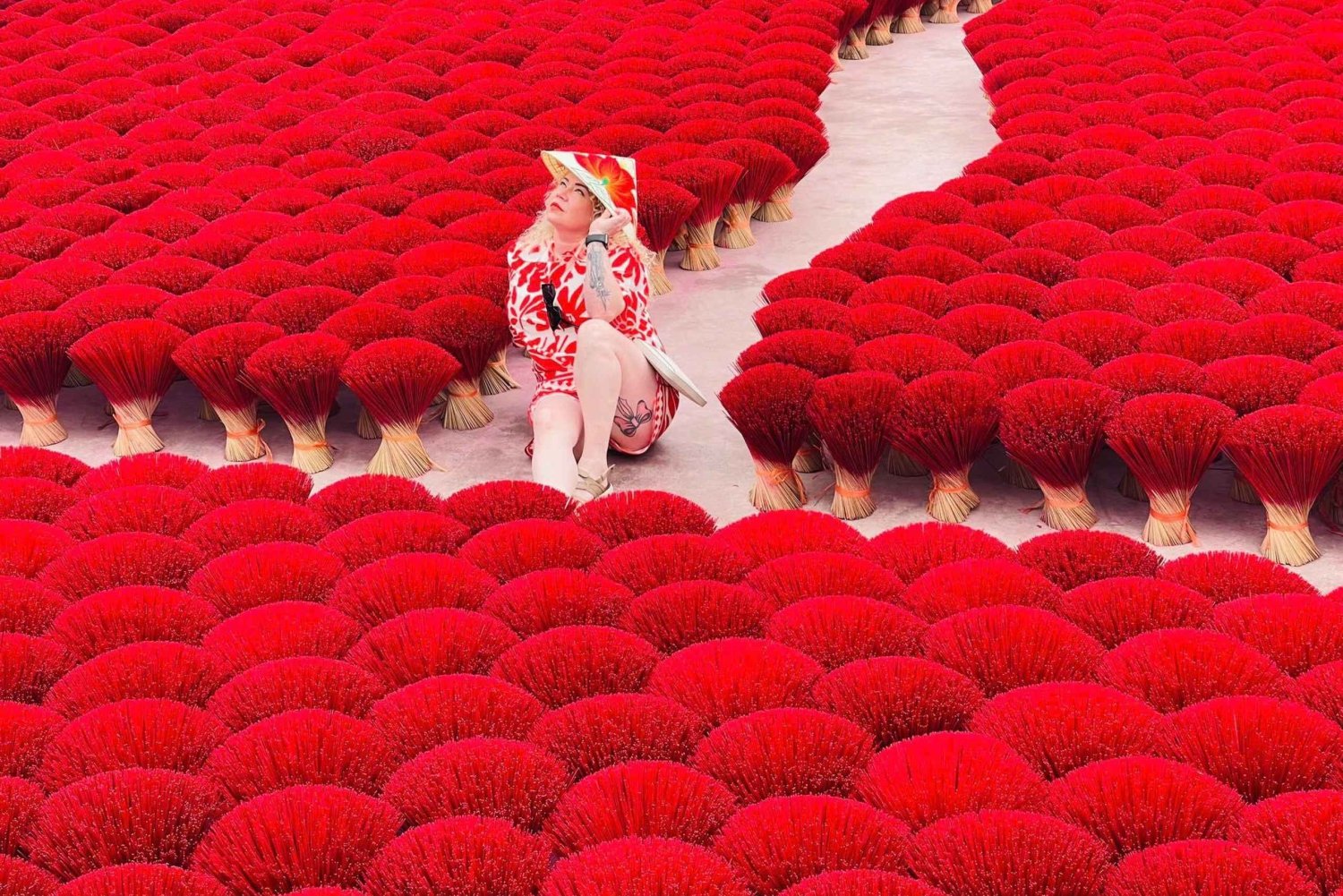 Hanoi Phung Xa Lotus Silk Handicraft Village or Incense, Hat