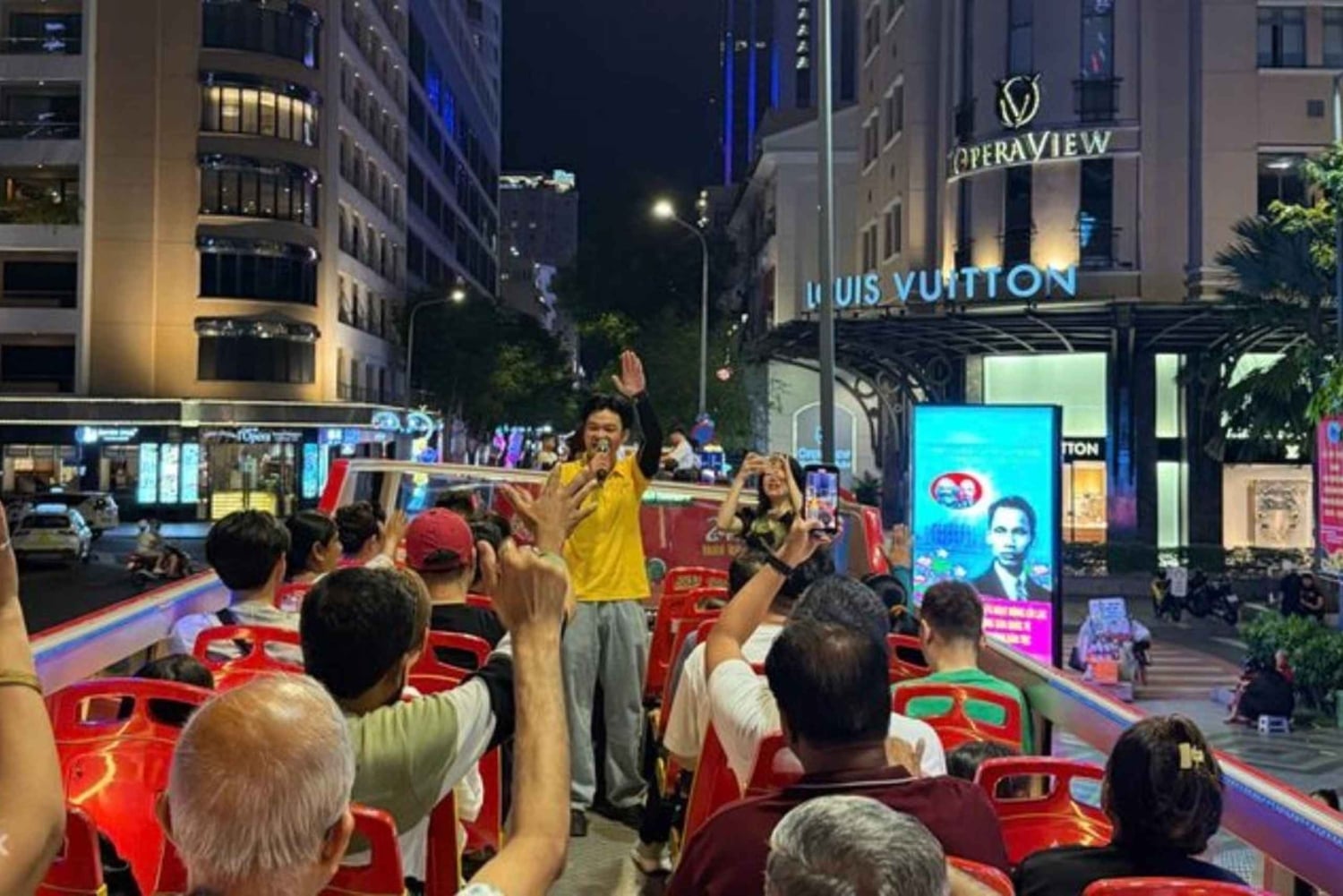 HCMC: Evening Night Lights Tour by Double-Decker Bus