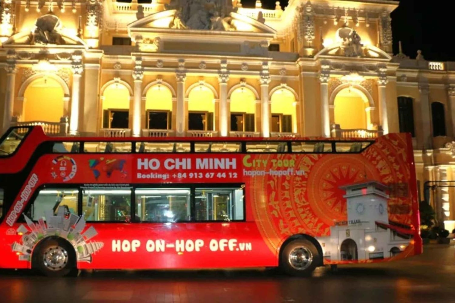 HCMC: Evening Night Lights Tour by Double-Decker Bus
