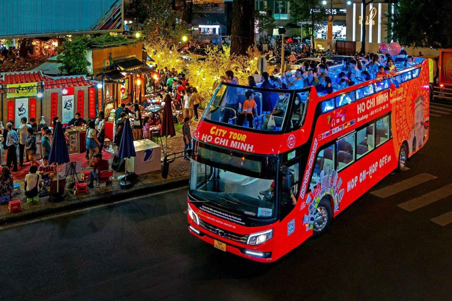 HoChiMinh City: 1Rundtur med buss - middag på cruise med AnhViet