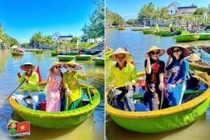 Hoi An: Sunset Basket Boat Ride with Dinner and Photos