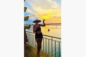 フエ半日ツアー：タムジャンラグーンの夕日と夕食