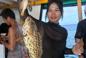 Bådtur til Koh Rong: Snorkling, fiskeri, solnedgang og plankton