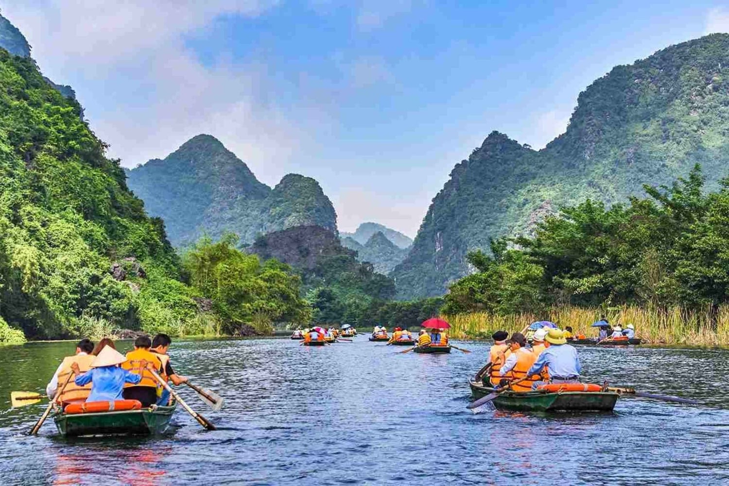 Excursão guiada de meio dia em Ninh Binh: Passeio de barco em Trang An, Caverna Mua
