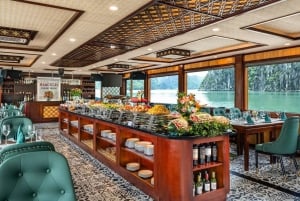 Yöpyminen Halong Bay Luxury 5 tähteä risteily täysi ateriat