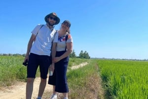 Hoi An: Excursión rural en bicicleta a un pueblo con paseo en barco cesta