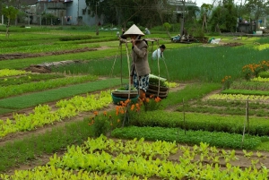 Mit dem Fahrrad zur Gemüsefarm im Dorf Tra Que