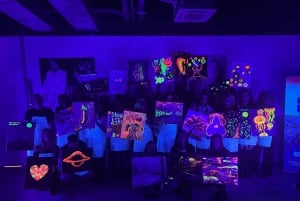 Neon Paint - Painting and Wine in the Dark in Warsaw