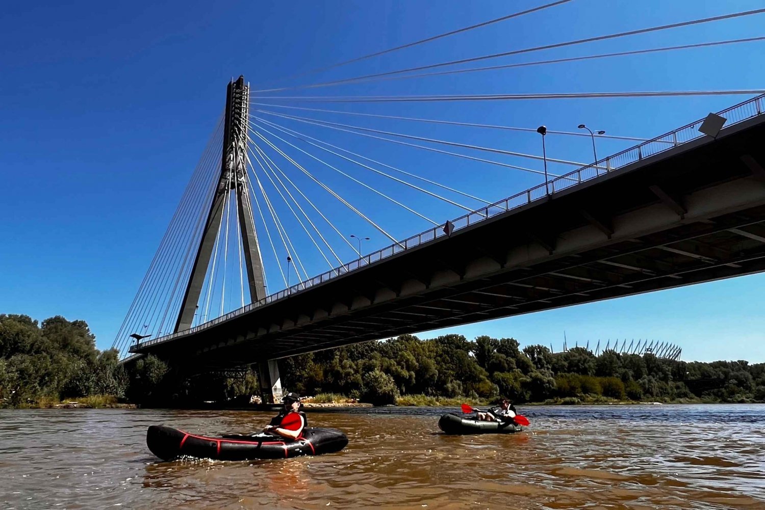 Packrafting adventure Vistula river Warsaw Poland