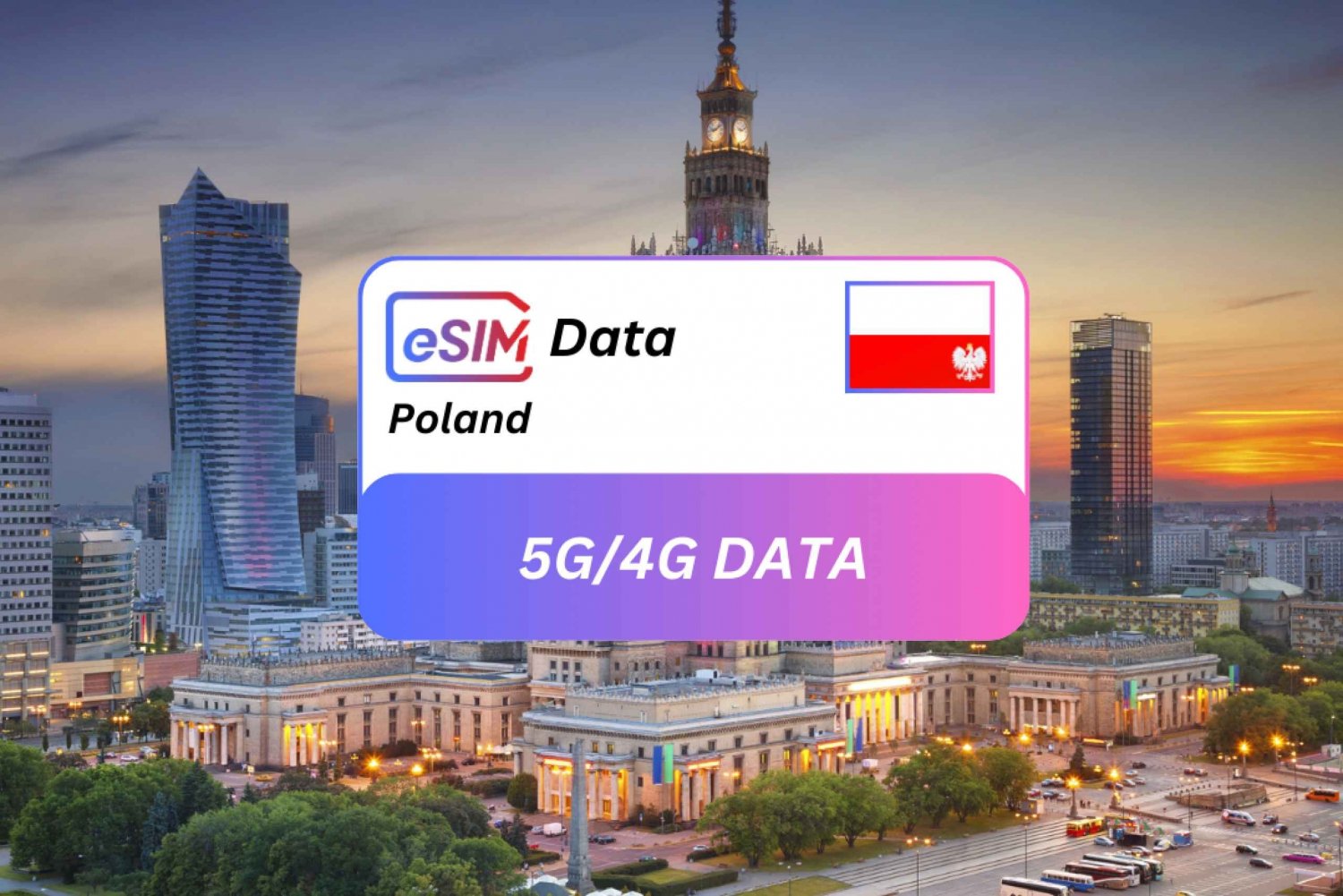 Warsaw: Poland Seamless eSIM Roaming Data Plan for Traveler
