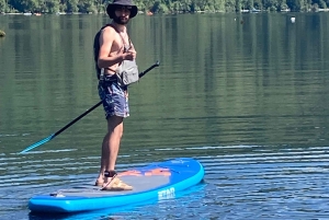 Mineral Lake: Paddleboard-Tour bei Sonnenuntergang mit Blick auf den Rainier